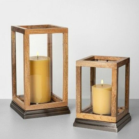 Magnolia Home - Hearth & Hand - Mango Wood & Glass Lantern - Picture 4 of 13